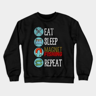 Eat Sleep Magnet Fishing Repeat Crewneck Sweatshirt